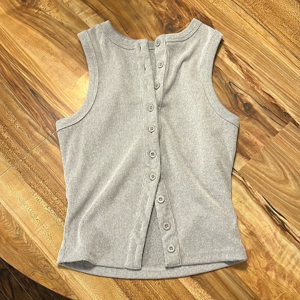 Grey Button Tank